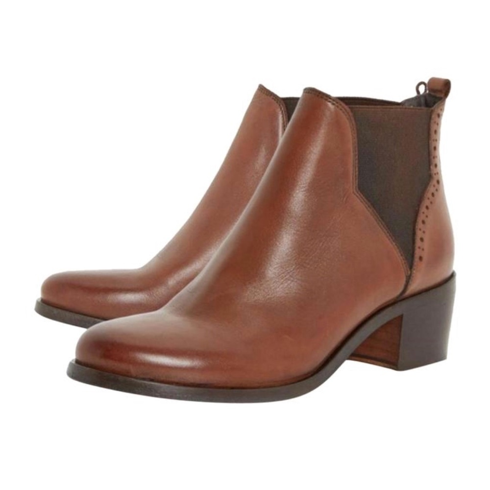 DUNE London Parnell Brown Leather Chelsea pull-on  Ankle  Boots